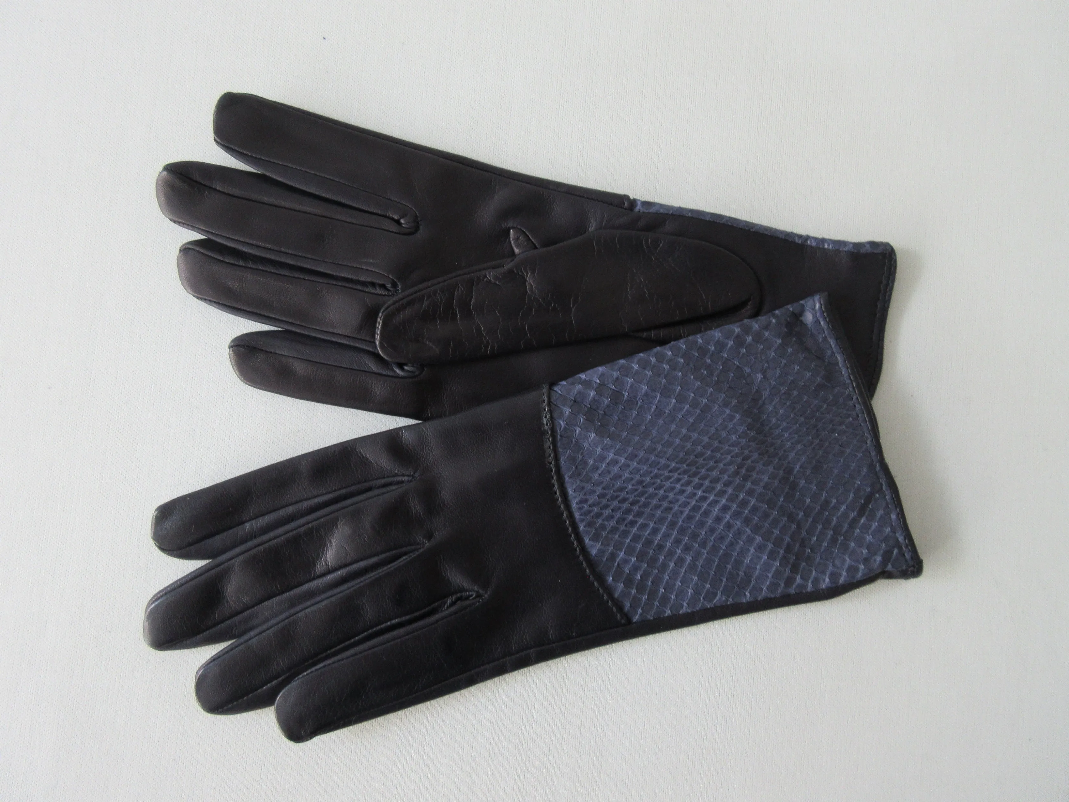 20G09 -Gala Gloves Navy Glove with Snake Skin Top Panel