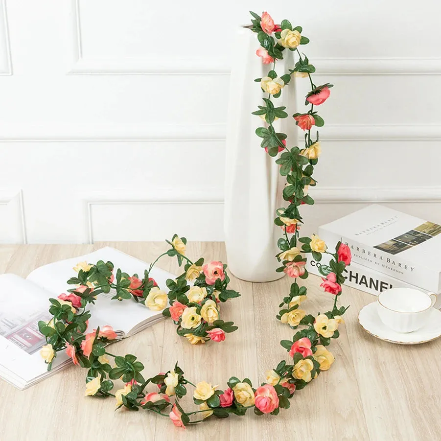 8.2 Feet Artificial Rose Flowers Garland - Perfect for Wedding, Home, and Room Decorations, Spring & Autumn