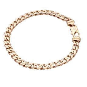 9ct Rose Gold Chunky Flat Curb Link Bracelet