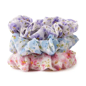 Accessorize London Girl's 3X Ditsy Scrunchie Pack