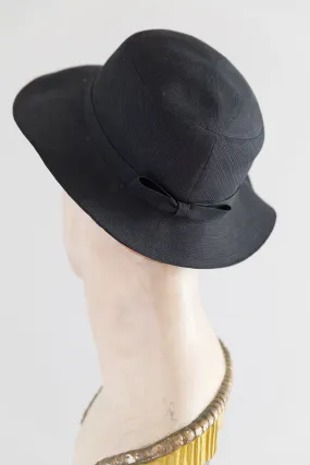 Adorable 1960's Black Bucket Style Hat From Neiman Marcus