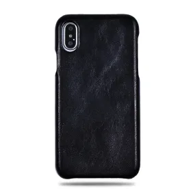 All Black iPhone Xs Max Leather Case