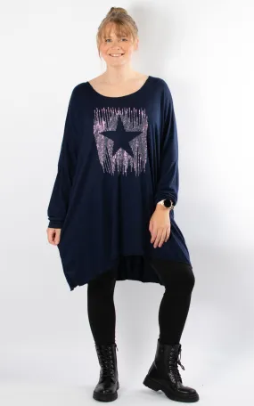 Amy Soft Knit Top | Star | Navy