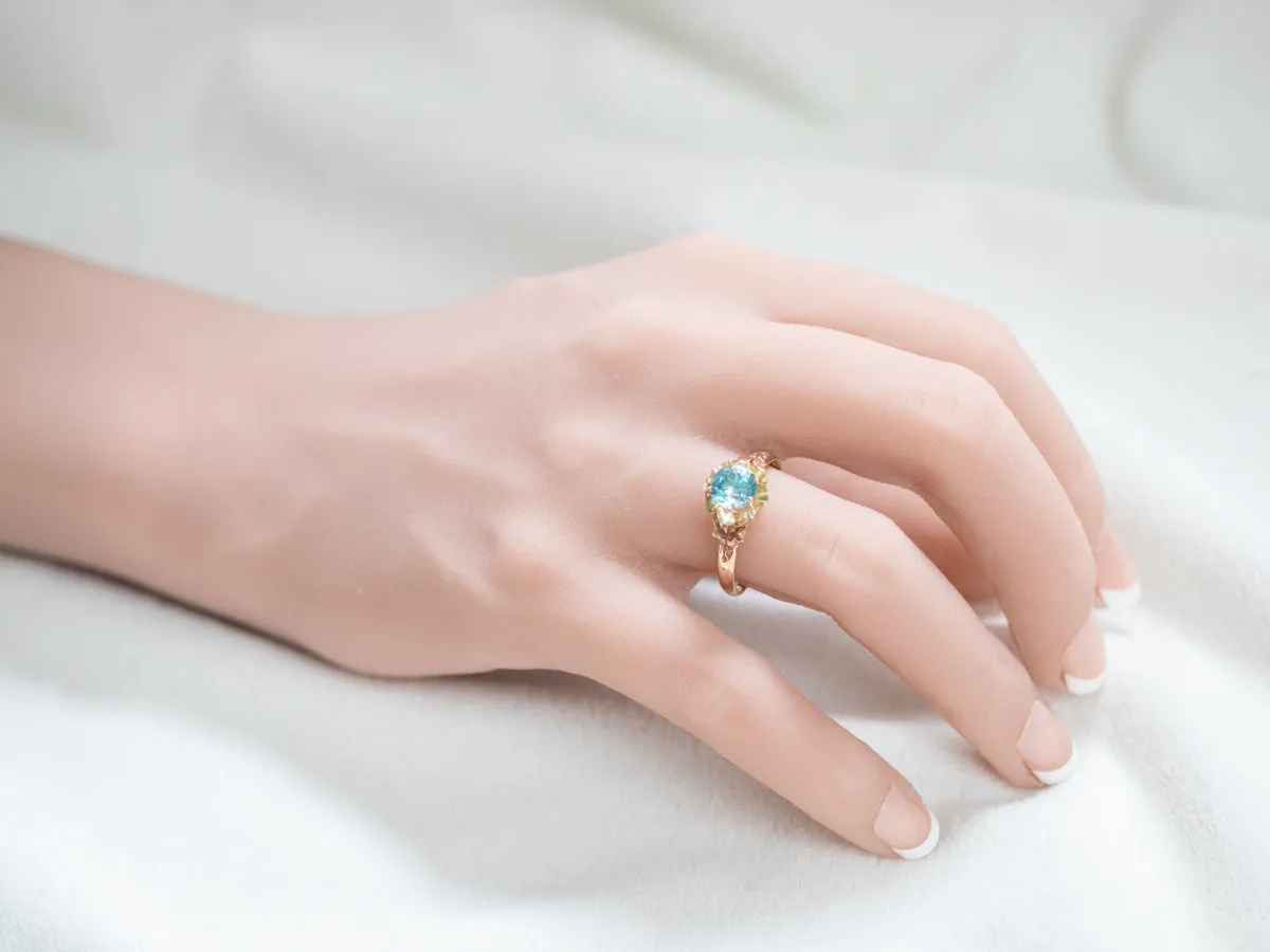 Antique Buttercup Blue Zircon Ring