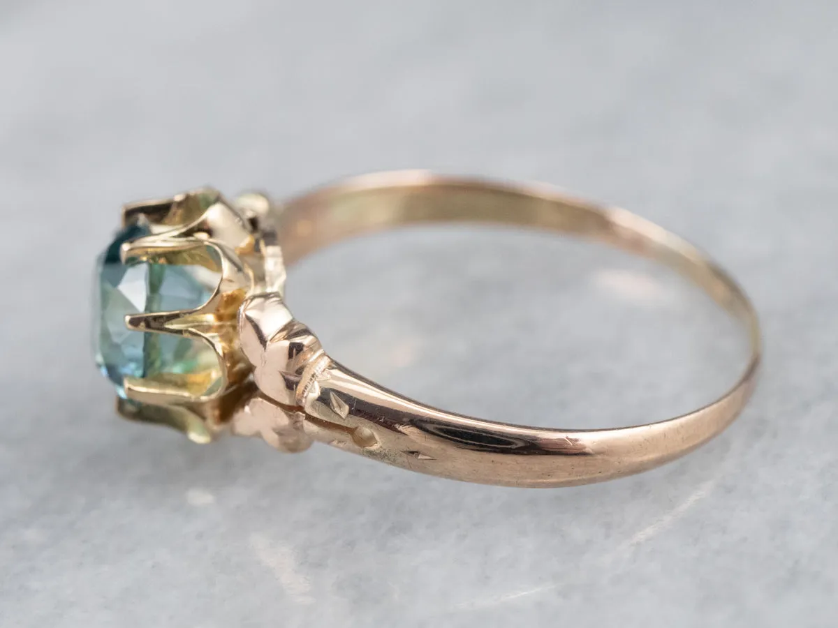 Antique Buttercup Blue Zircon Ring