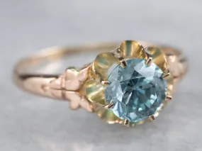 Antique Buttercup Blue Zircon Ring