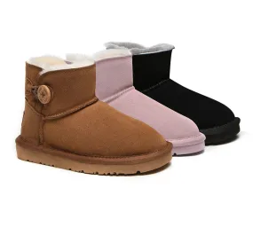 AUSTRALIAN SHEPHERD® UGG Kids Sheepskin Wool Mini Button Boots Nolan