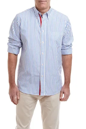 Chase Shirt Blue Stripe with Red White and Royal Blue Grosgrain