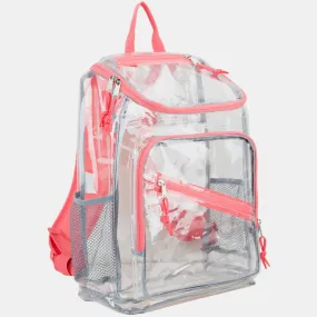 Clear Stadium Approved Top Loader Backpack with Adjustable Colorful Straps