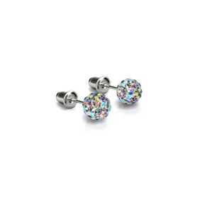 Confetti Crystal | .925 Sterling Silver | Mini Kikiballa Earrings