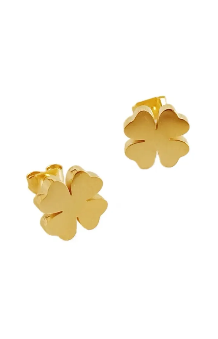 Destiny Dainty Four Leaf Clover Stud Earrings