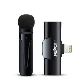 Digitek (DWM-002) Wireless Microphone & Receiver with iPhone connector Fast for Charging, Suitable for YouTube Vlog, Live Streaming, Video Shooting & More