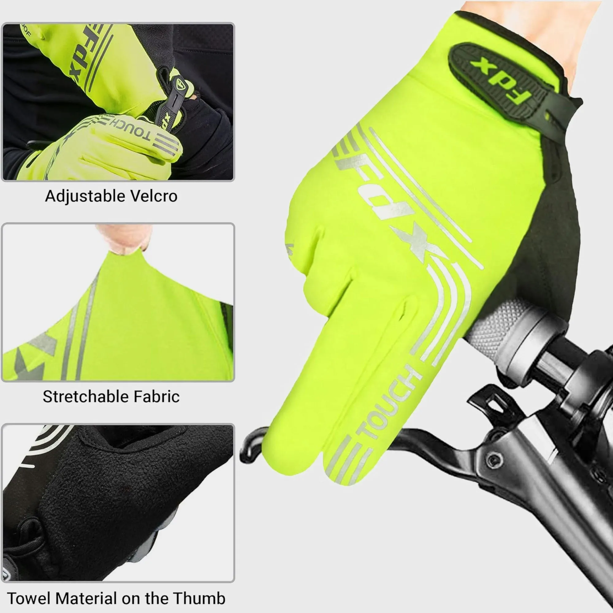 Fdx Subzero Yellow Full Finger Winter Cycling Gloves