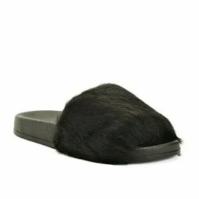 French Connection Women's Faux Fur Cozy Slip-on Slides Sandals