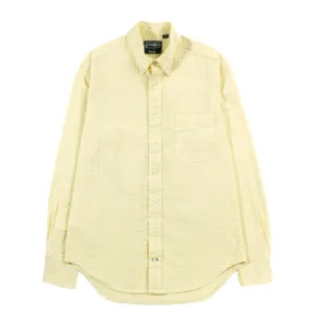 GITMAN VINTAGE BUTTON DOWN YELLOW TONAL STRIPE SEERSUCKER