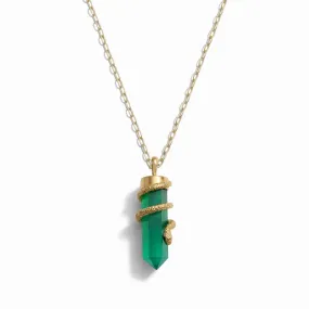 Green Onyx Crystal Snake Necklace