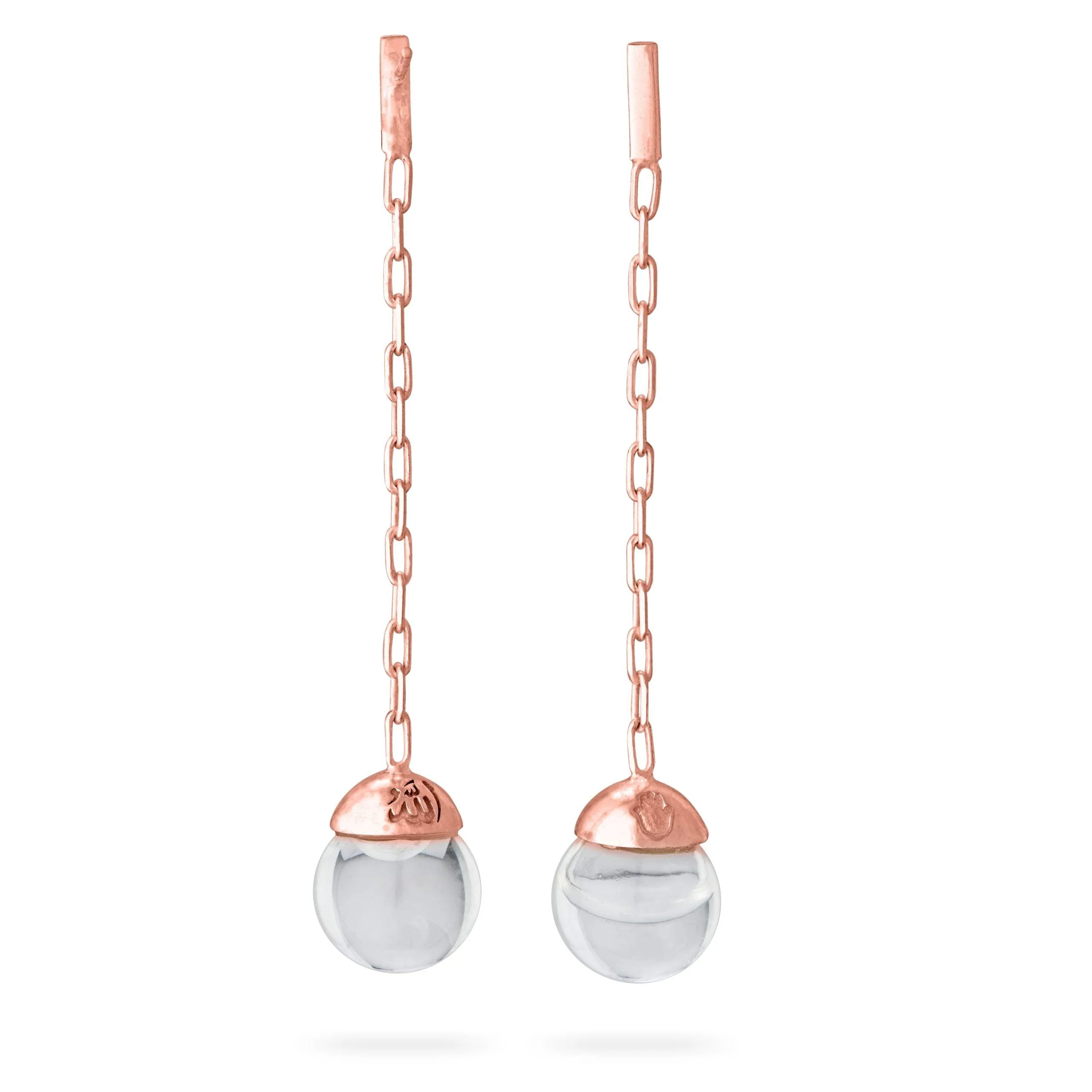 IN VOGUE EARRINGS LONG THICK CHAIN - ROSE GOLD