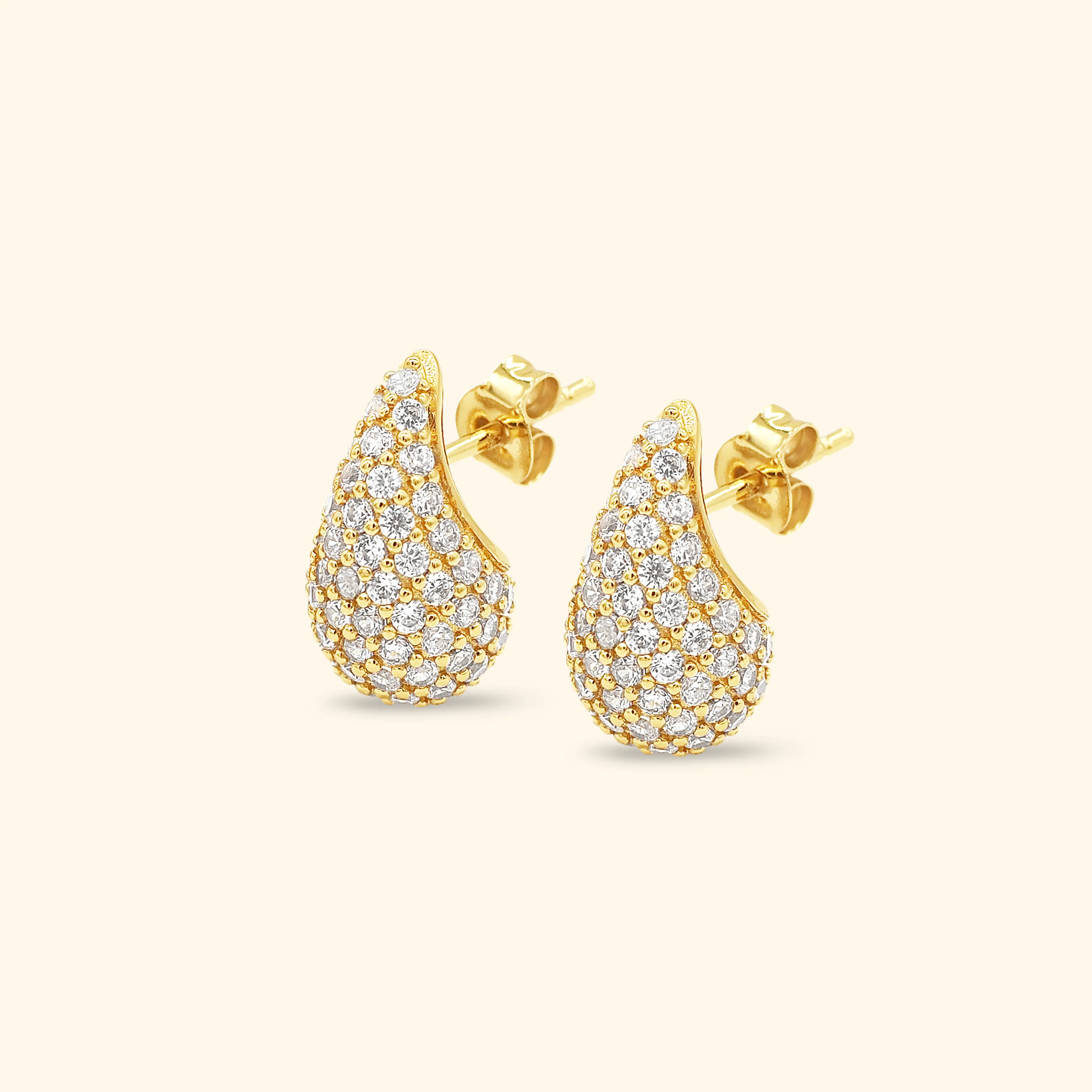 Mini Crystal Water Droplet Stud Earrings Size S