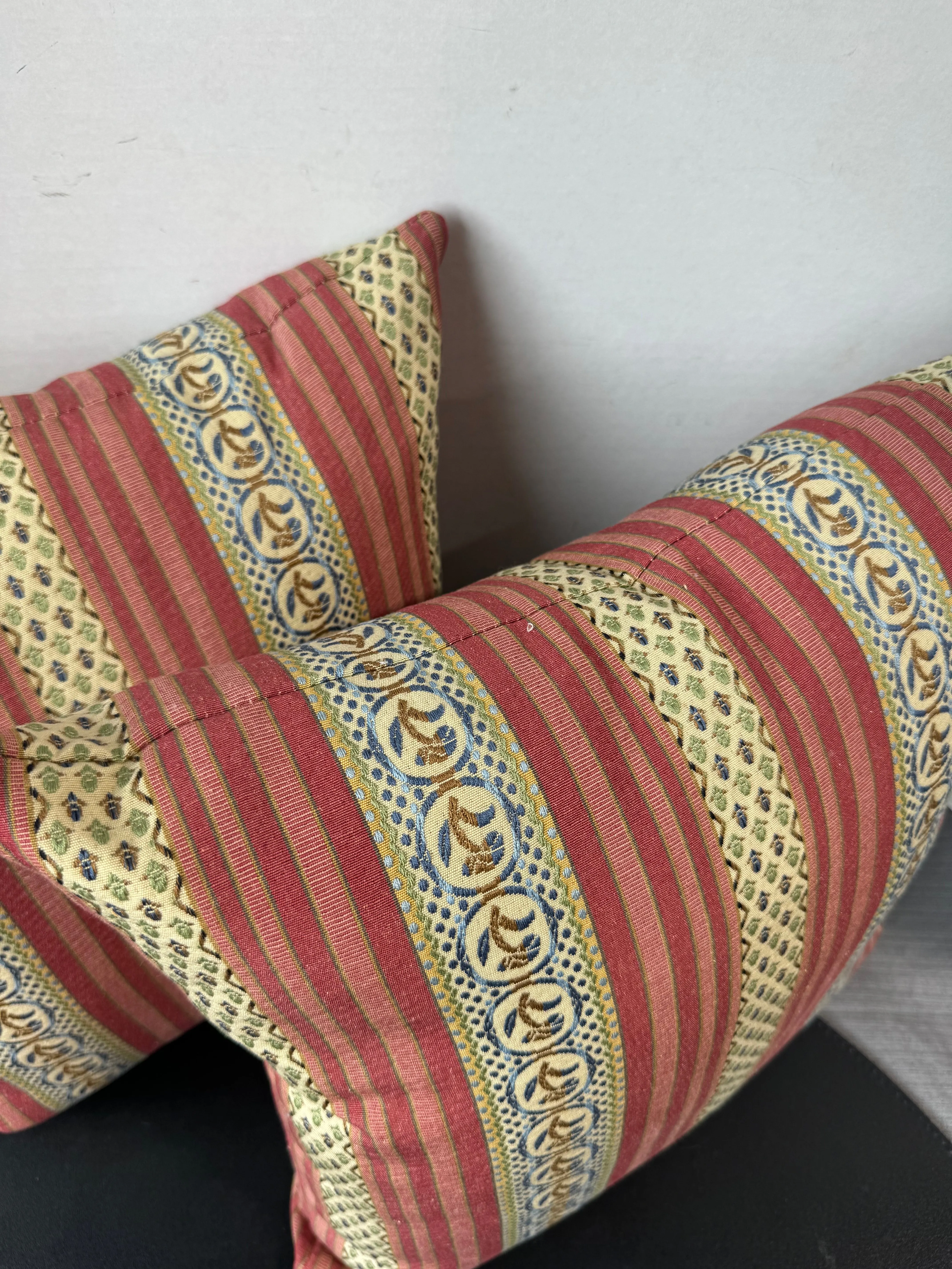 Pair of Bohemian Striped Square Throw Pillows