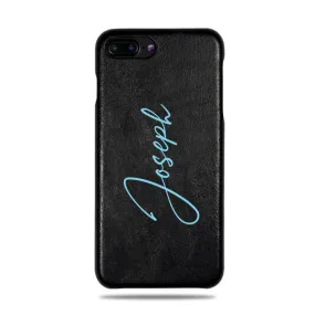 Personalized Signature iPhone 8 Plus / iPhone 7 Plus Black Leather Case