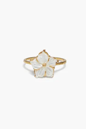 Plumeria Ring White MOP