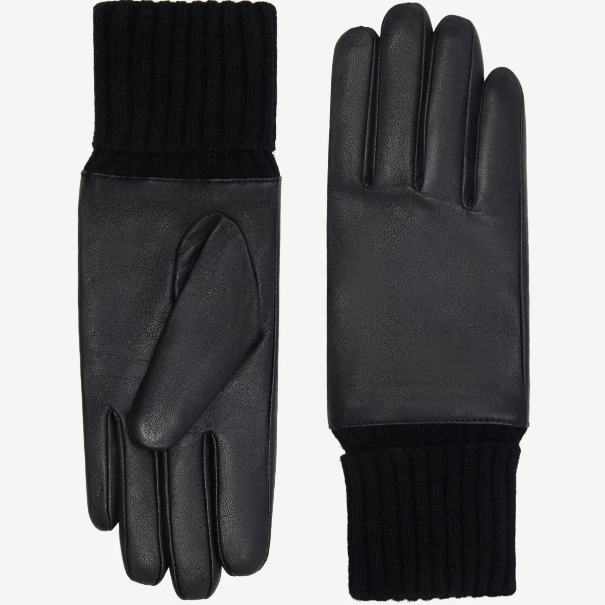 Riley – sheepskin leather gloves with knit cuff & touchscreen feature