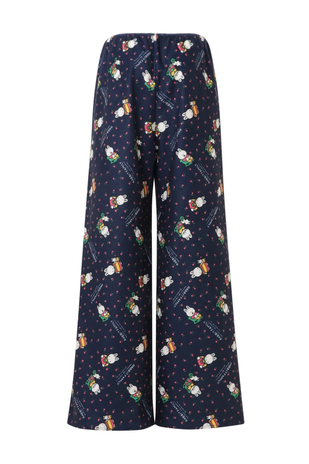 Very Warm Fleece Printed Pants / Navy